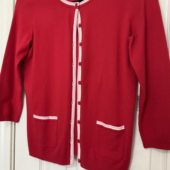 Talbots Pima Cotton Button Front Cardigan 3/4 Sleeve Women’s Petite Small - Picture 3 of 6